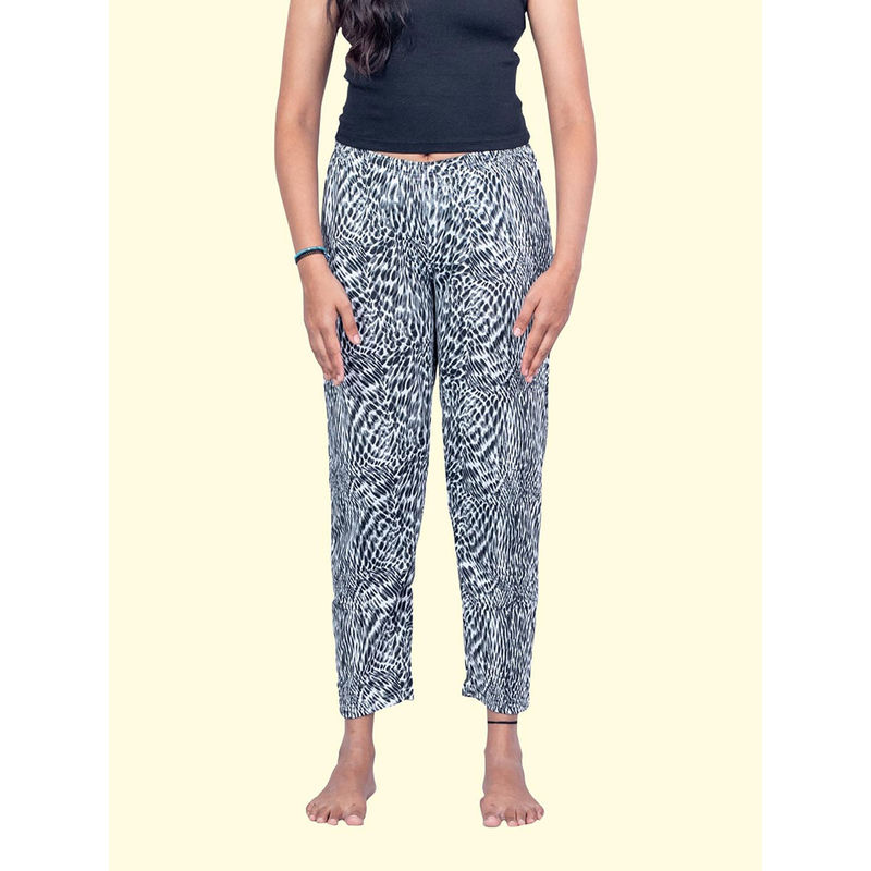 Kryptic Black Printed Cotton Relaxed Fit Pyjama (M)