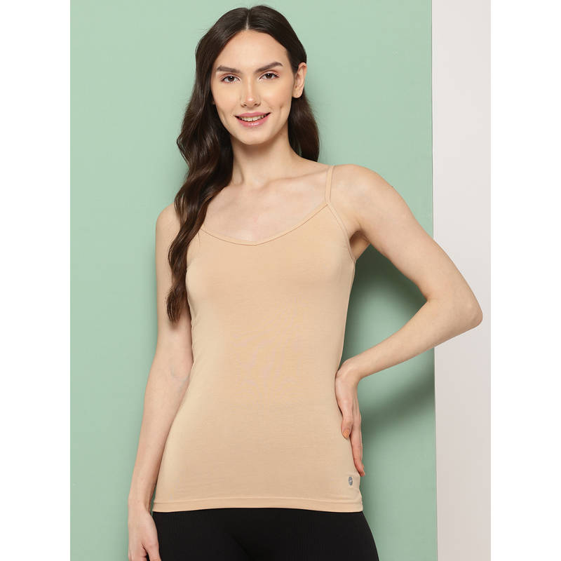 Leading Lady Womens Solid Cotton Camisole Nude (2XL)