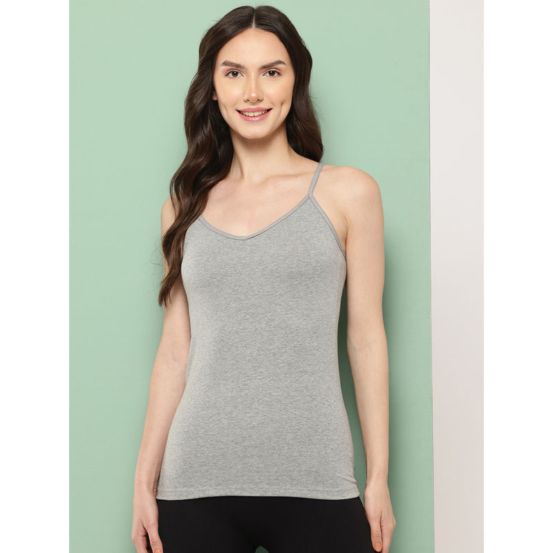 Leading Lady Womens Solid Cotton Camisole Grey (XL)