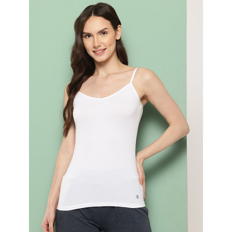 Leading Lady Womens Solid Cotton Camisole White (XL)