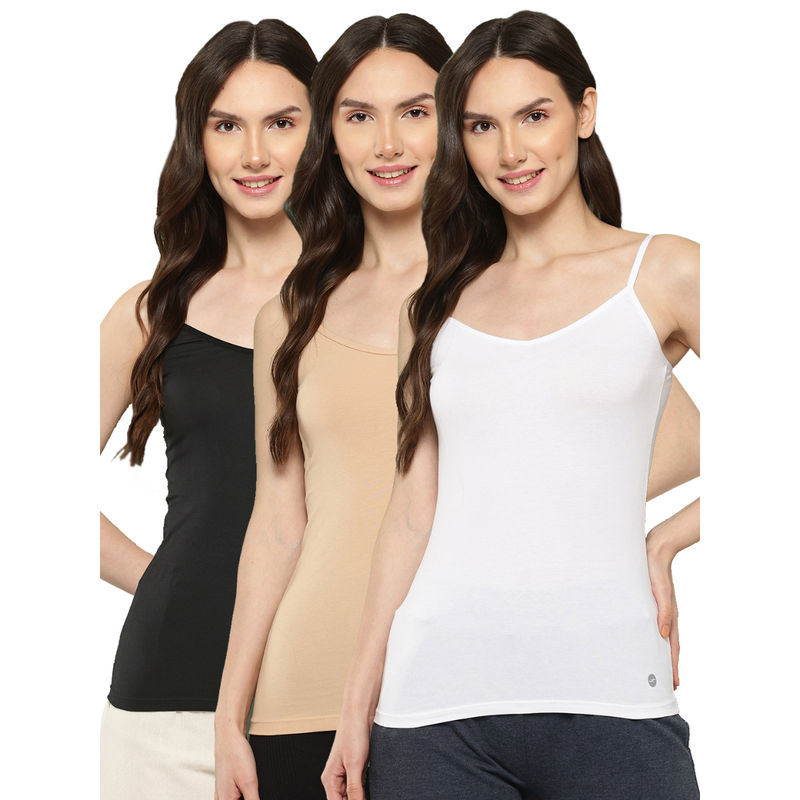 Buy Leading Lady Solid Cotton V Neck Camisoles for Women's (Pack of 3 ...