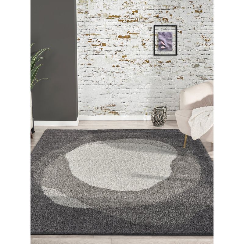 OBSESSIONS Polypropylene Modern Abstract Floor Rugs Dark Grey (2.5X5