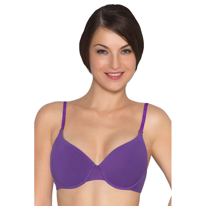 Amante Padded Wired T-Shirt Bra With Detachable Straps - Purple (38B)