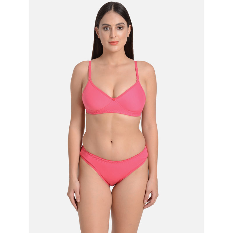 Cotton Padded Bra And Penty Set, Pink at Rs 105/piece in New Delhi