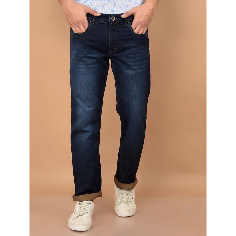CRIMSOUNE CLUB Men Navy Blue Straight Fit Jeans (32)