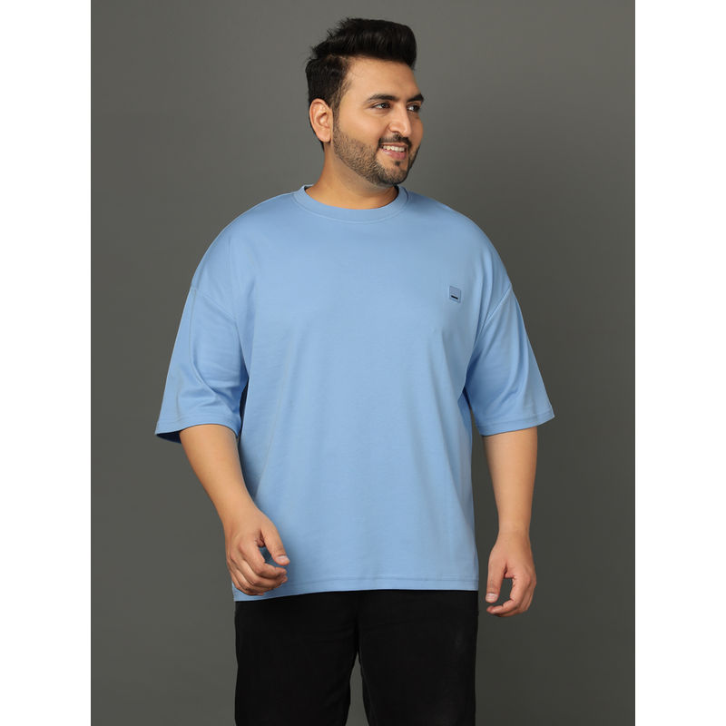 Club York Men Blue Crew Neck Plus Size T-Shirt (2XL)