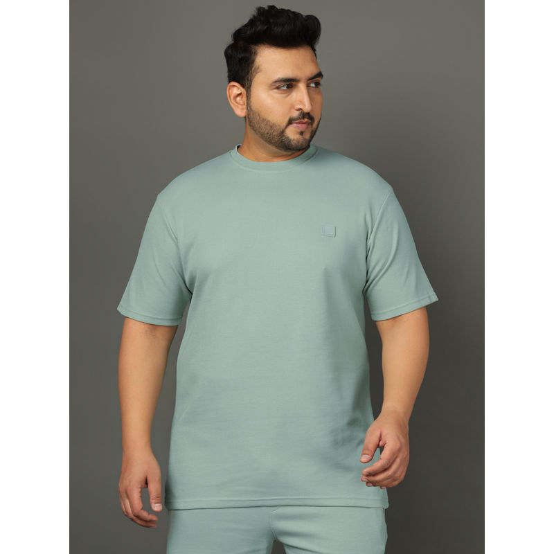 Club York Men Light Green Crew Neck Plus Size T-Shirt (3XL)