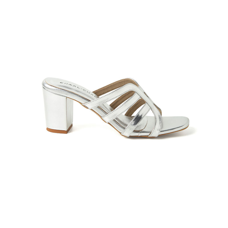 Chaal Chalan Silver Avery Heels (EURO 36)