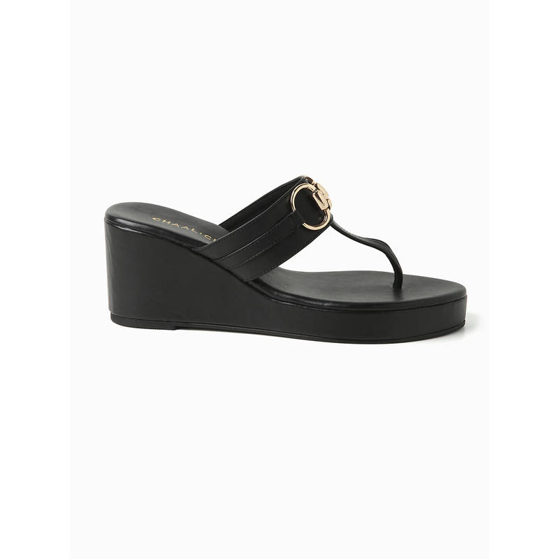 Chaal Chalan Black Mia Wedges (EURO 39)