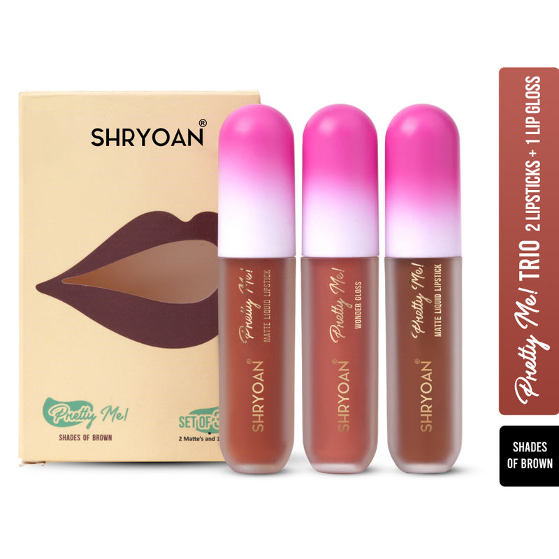 Shryoan Pretty Me! Liquid Matte Lipsticks & Lip Gloss - Brown