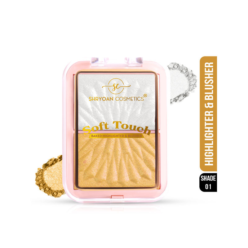 Shryoan Soft Touch Baked Shimmery Finish Highlighter & Blush Palette - 1