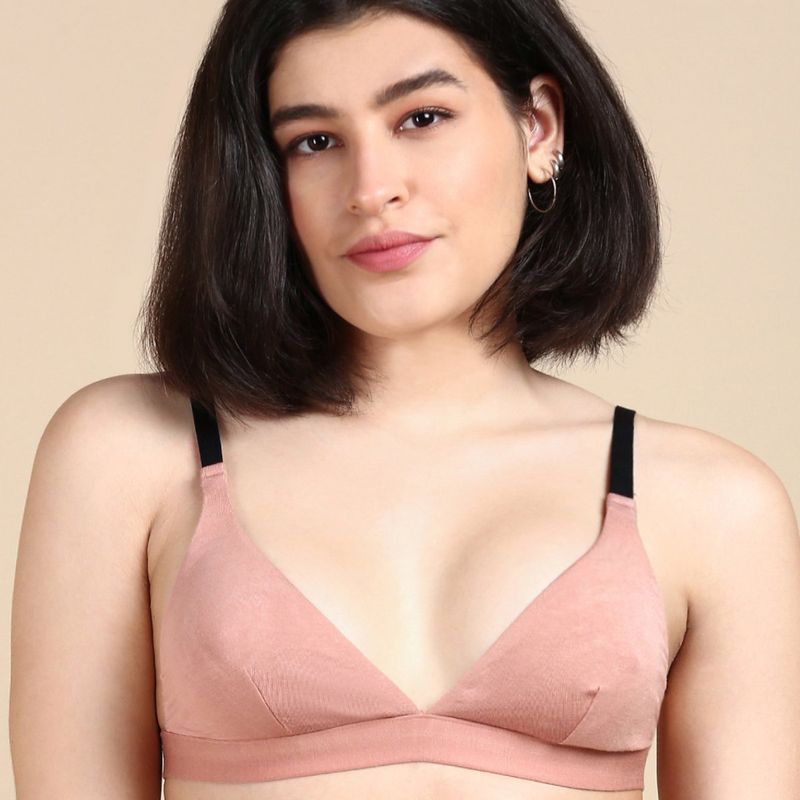 Tailor and Circus Womens Adjustable Triangle Tencel Modal Micro Bra - Nude (S)