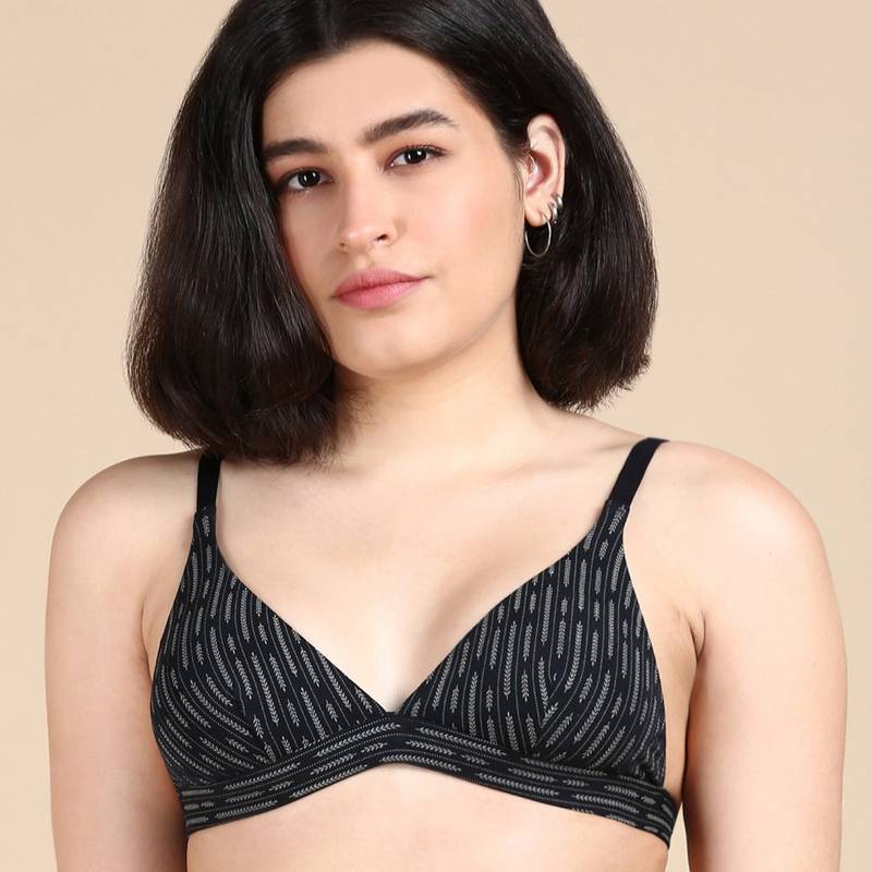 Tailor and Circus Womens Adjustable Triangle Tencel Modal Micro Bra - Black (M)