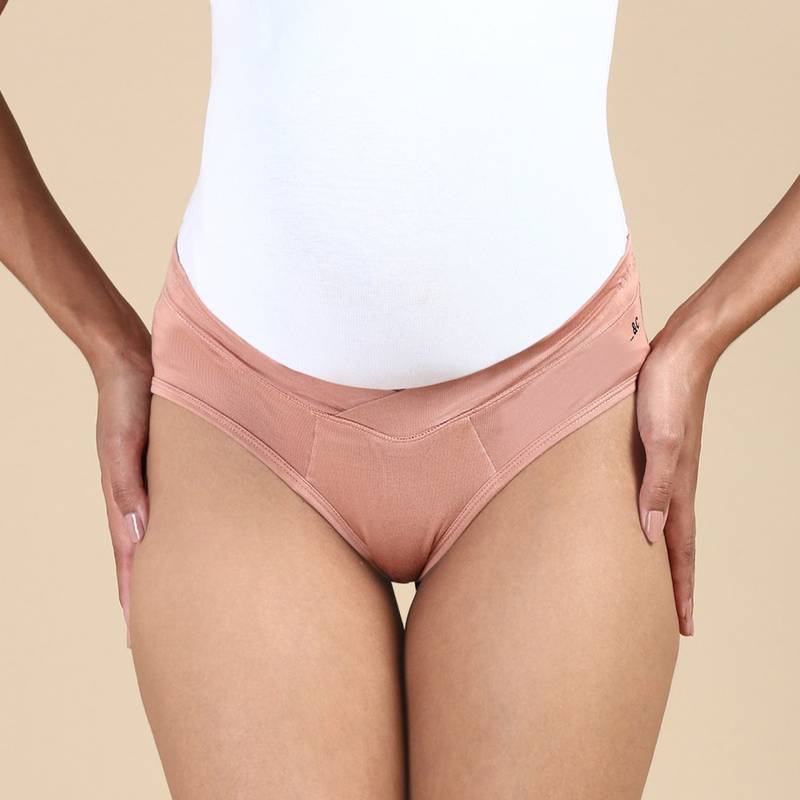 Tailor and Circus Womens Tencel Modal Micro Maternity Comfort Panty - Nude (S)