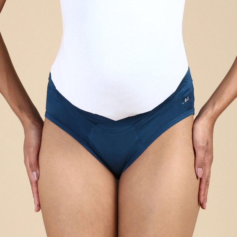 Tailor and Circus Womens Tencel Modal Micro Maternity Comfort Panty - Teal (S)