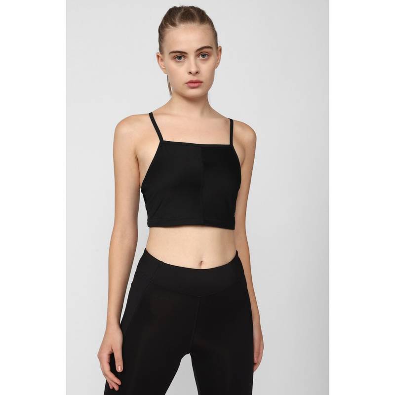 Reebok Womens Yoga Rib Sports Bra Black (L)