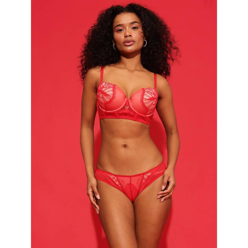 Chelvet Red Padded Underwired Bralette (32B)
