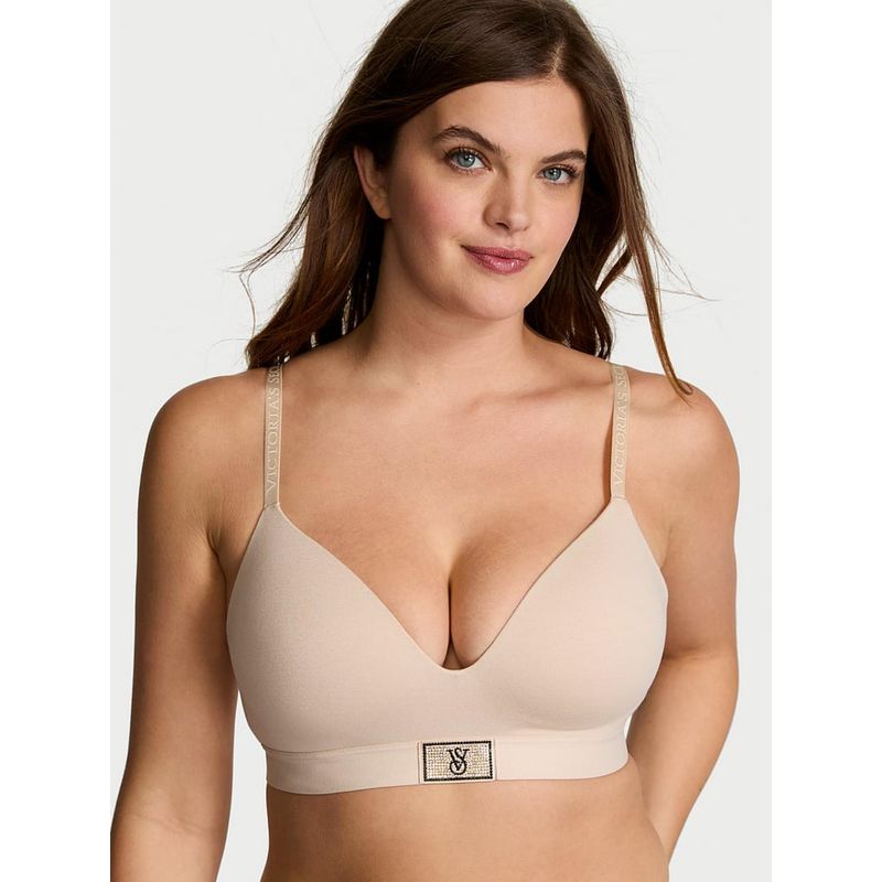 Victoria's Secret Beige The T-Shirt Shine Patch Lightly Lined Wireless Bra (34A)