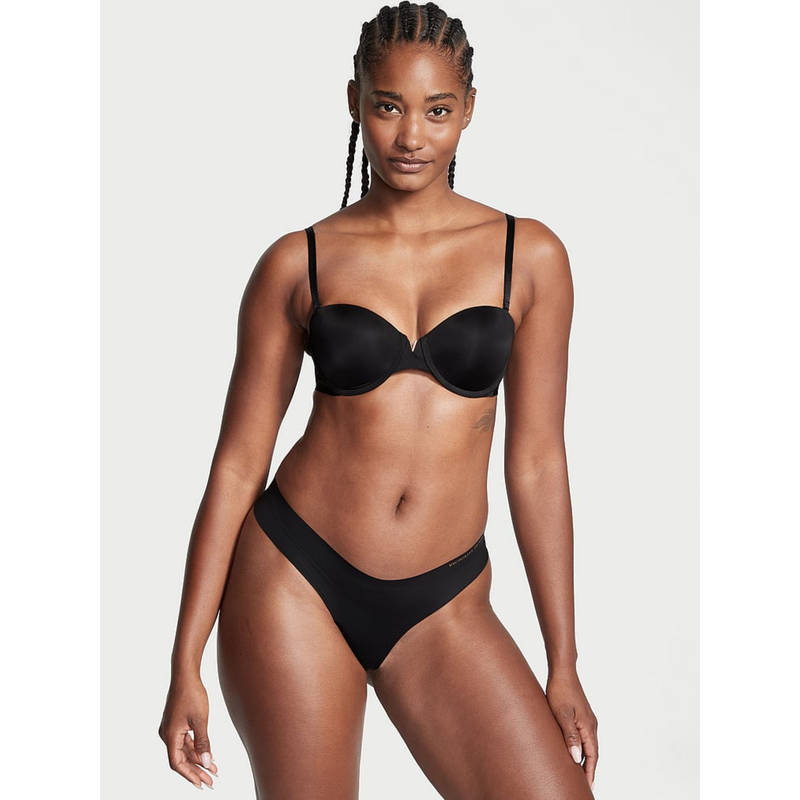 Victoria's Secret Black Bare Illusions Smooth Uplift Strapless Bra (32D)