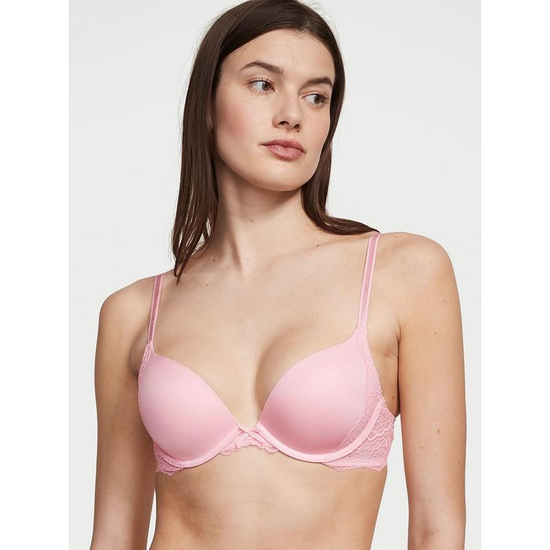 Victoria's Secret Dream Angels Smooth and Lace Push-Up Bra Pink (34DD)