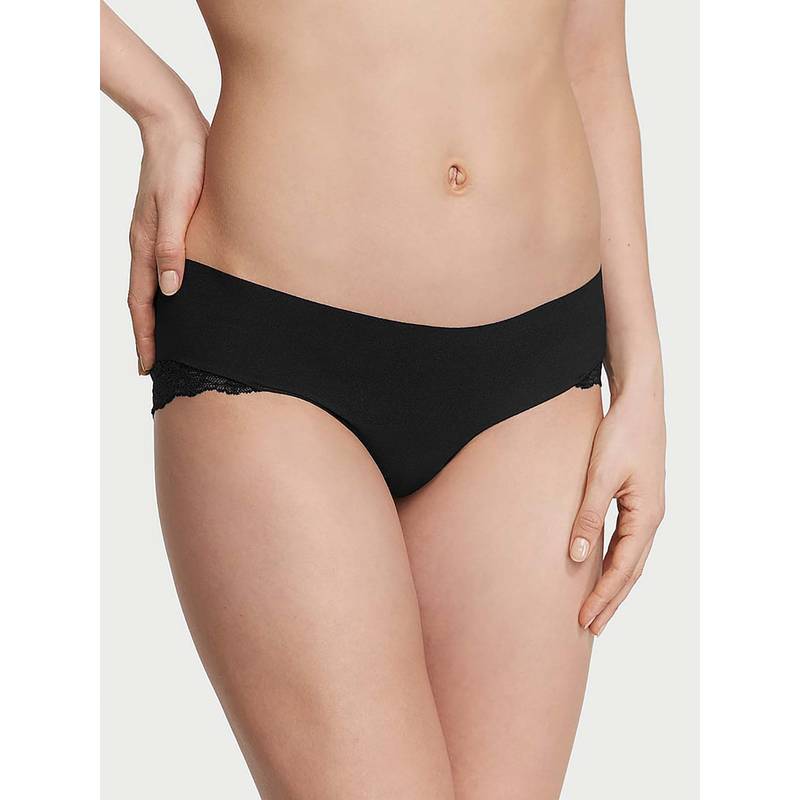 Victoria's Secret Black Lace-Trim Panty (XS)