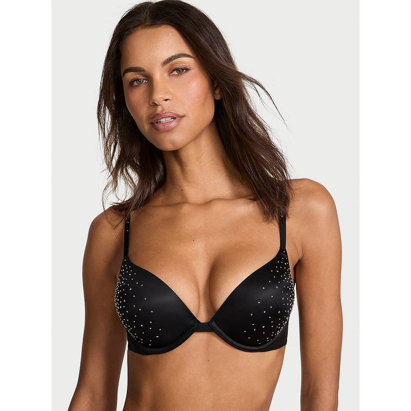 Victoria's Secret Very Sexy Bombshell Add-2-Cups Sparkle Crystal Shine Strap Push-Up Bra (34D)