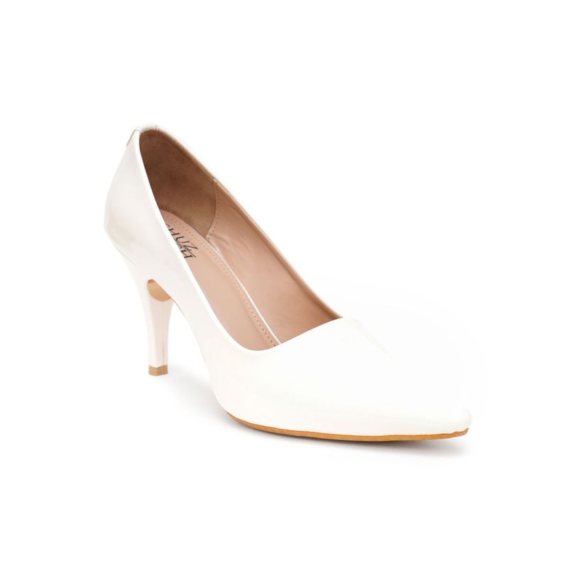 SHUZ TOUCH Solid White Stiletto Pumps: Buy SHUZ TOUCH Solid White ...