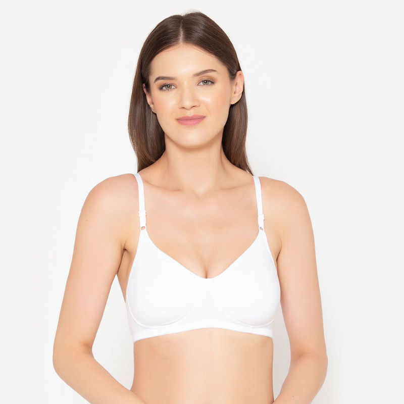 Groversons Paris Beauty Full Coverage Wireless Seamless Every Day T-Shirt Bra-White (38C)(38C) (38C)