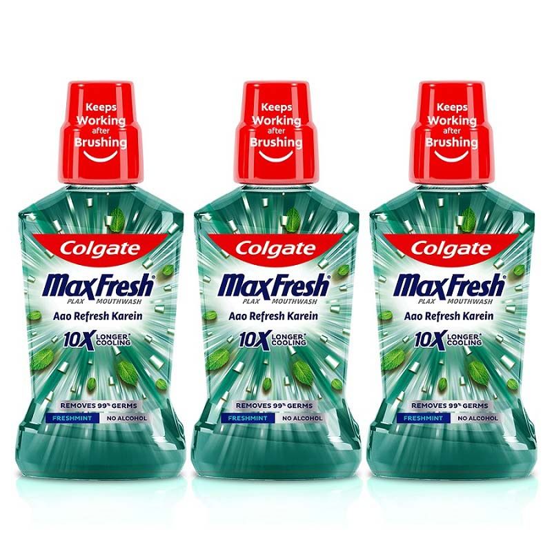 Colgate Maxfresh Plax Antibacterial Mouthwash, 24/7 Fresh Breath