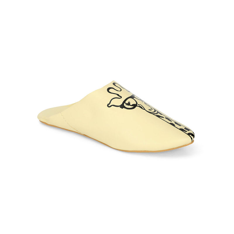 NR BY NIDHI RATHI Women Giraffe Printed Pointed Toe Yellow Mules (EURO 40)