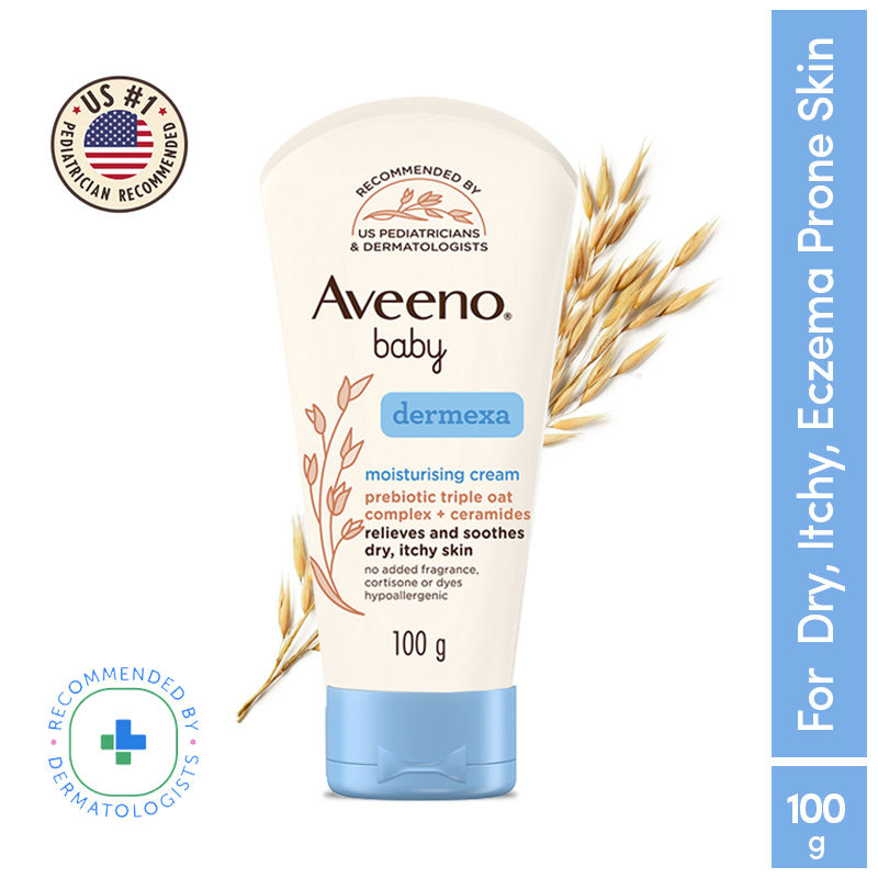Aveeno Baby Dermexa Moisturising Cream - Prebiotic Oat + Ceramides For Dry, Itchy, Eczema prone skin
