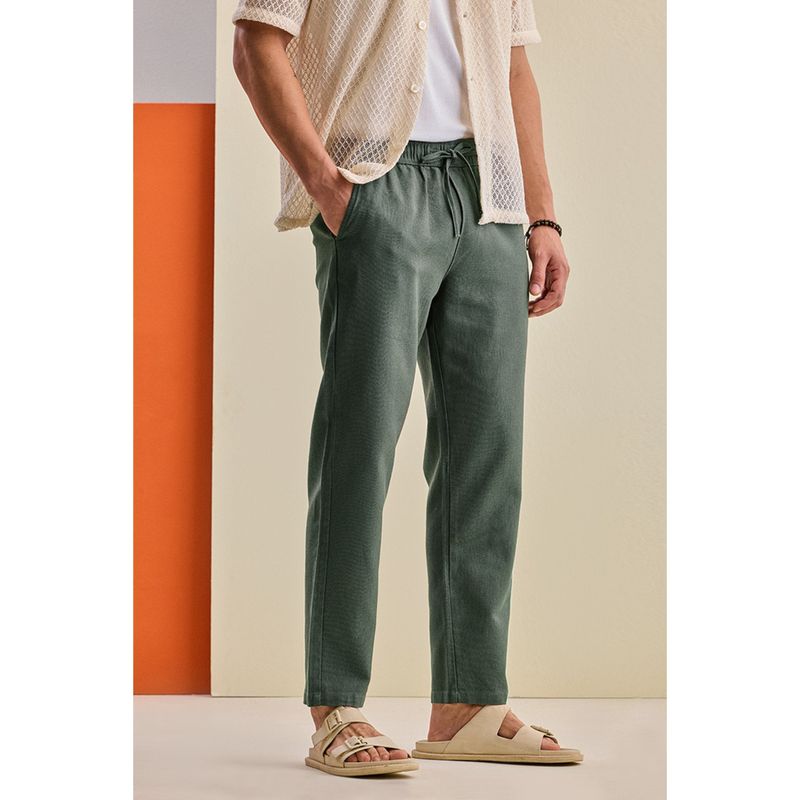 Snitch Charcoal Grey Solid Regular Casual Trouser for Men (34)