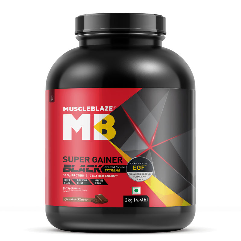 MuscleBlaze Super Gainer Black With EGF For Muscle Mass Gain (chocolate)