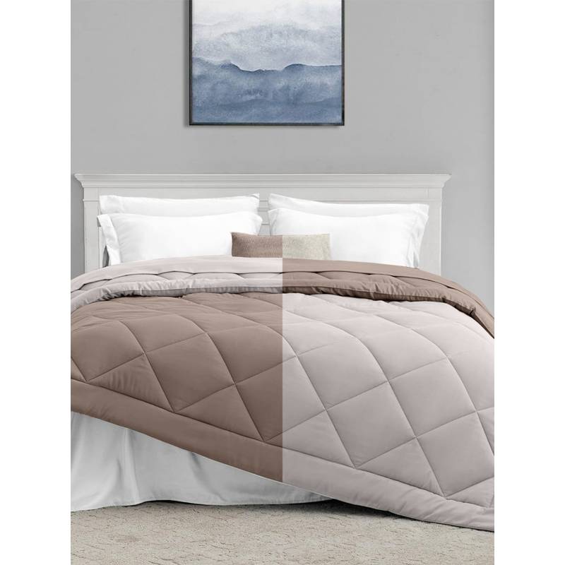 RIVERMOOR Beige Comfy Flip Solid Reversible 120 Gsm Comforter (Single)