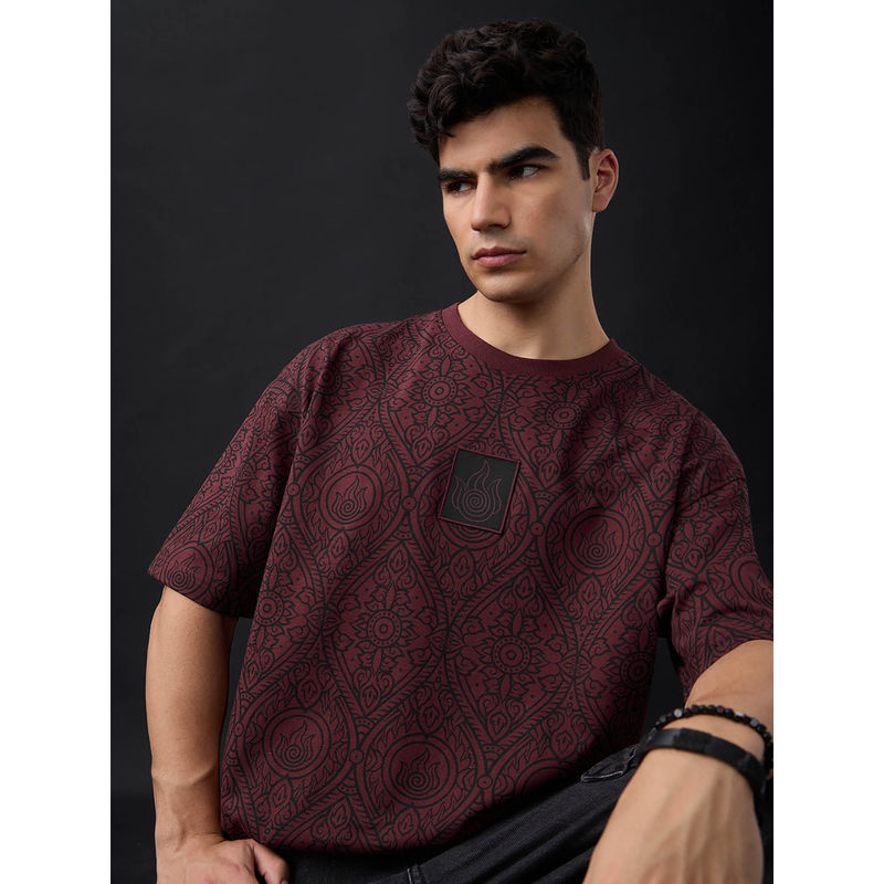 The Souled Store Official Avatar: Fire Bender Men Oversized T-Shirt (L)