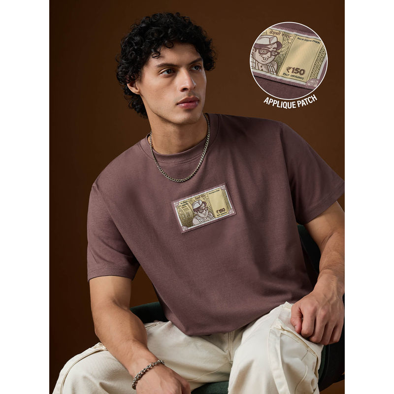 The Souled Store Men Brown Printed T-Shirt (XL)