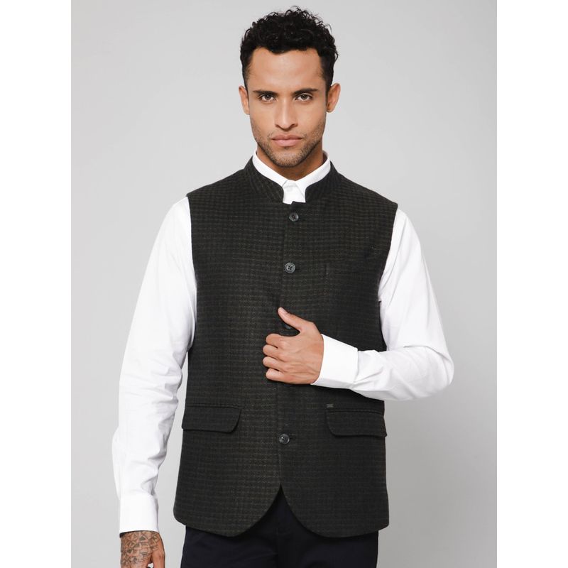 Cantabil Men Green Waist Coat (42)