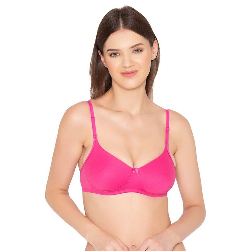 Groversons Paris Beauty Women's Full Support Non-Padded Seamless T-Shirt Bra - Pink (32B)