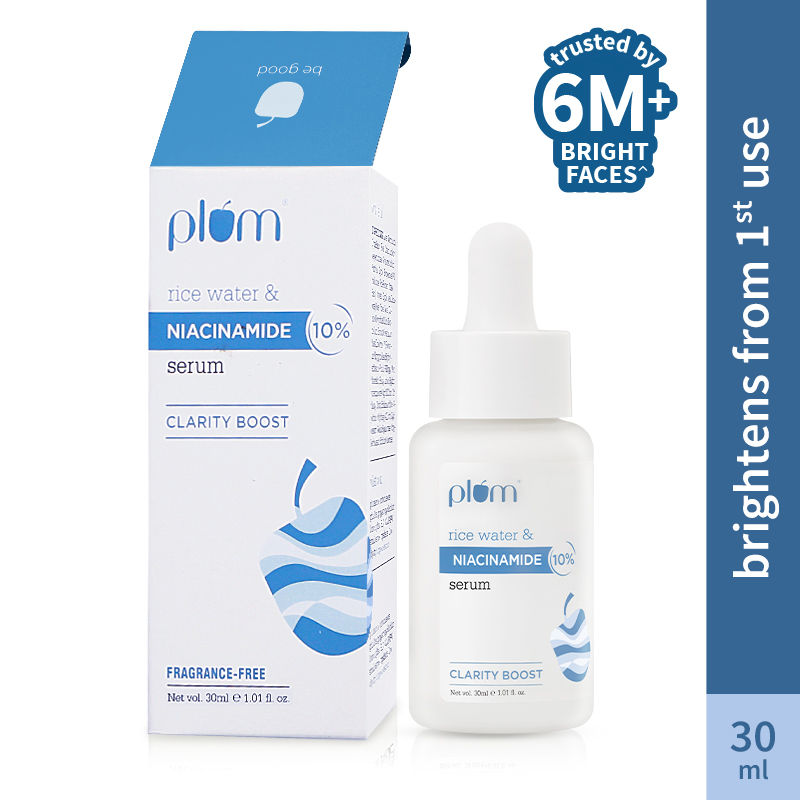 Plum 10% Niacinamide Brightening Face Serum With Rice Water, Fades Acne Marks, For Oily To Dry Skin