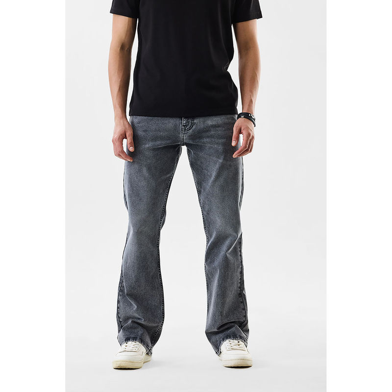 Snitch Grey Solid Bootcut Casual Jeans (30)
