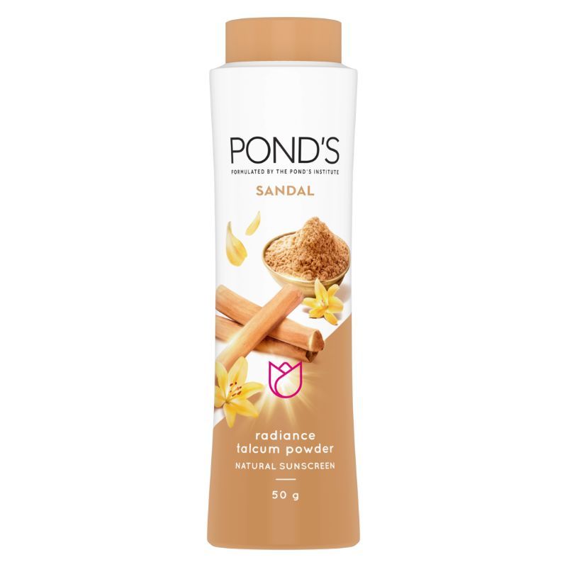 Ponds Sandal Radiance Talcum Powder Natural Sunscreen