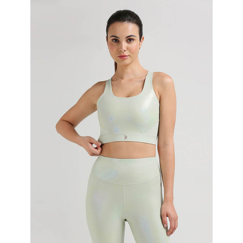 BODD ACTIVE Challenge Accepted Mint Holo Sports Bra (XS)
