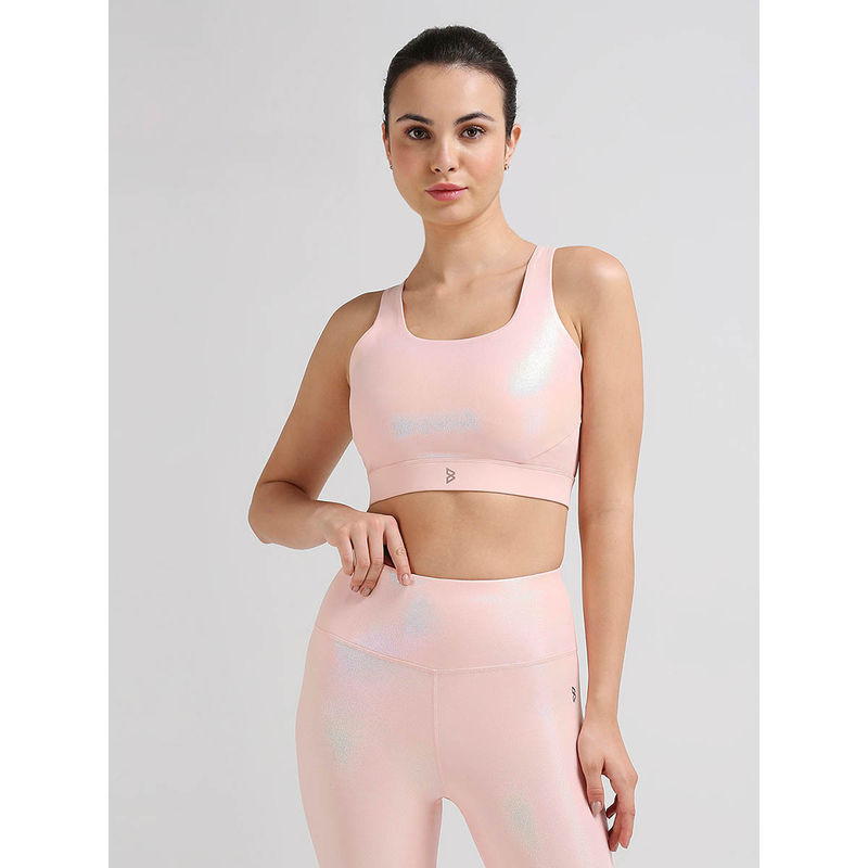 BODD ACTIVE Challenge Accepted Peach Holo Sports Bra (XS)