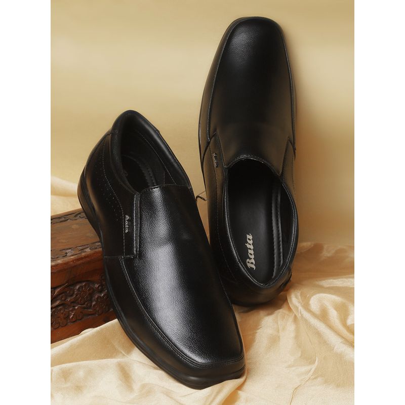 Bata Men Black Slip-On Formal Shoes (UK 8)