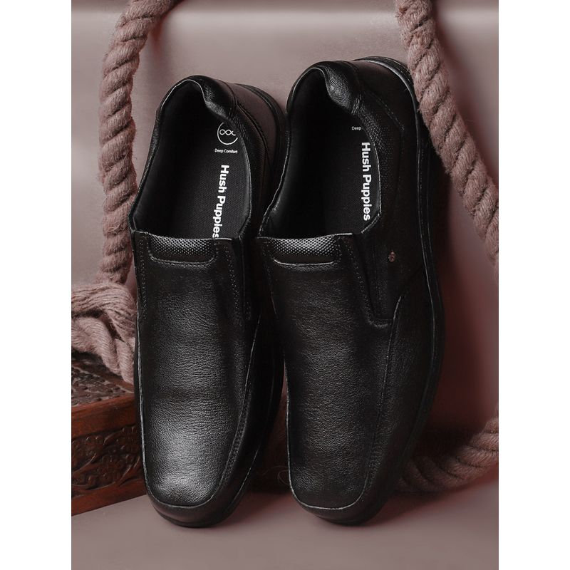 Hush Puppies Men Black Slip-On Formal Shoes (UK 8)