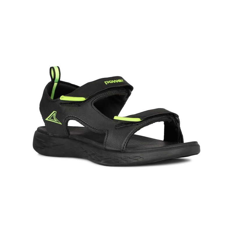 Power Men Black Velcro Sandals (UK 6)