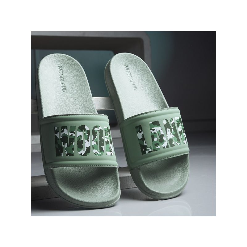 WOODLAND Eva Casual Sage Green Sliders For Men (EURO 42)