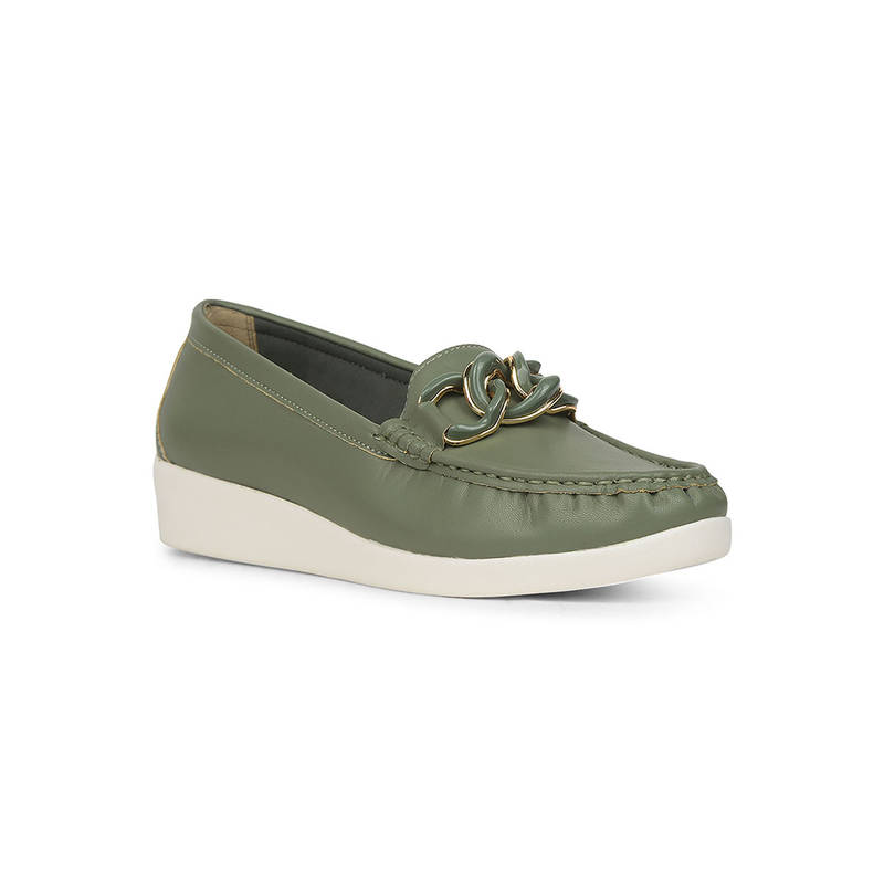 Bata Comfit Green Loafers for Women (UK 6)Comfit Green Loafers for Women (UK 6)