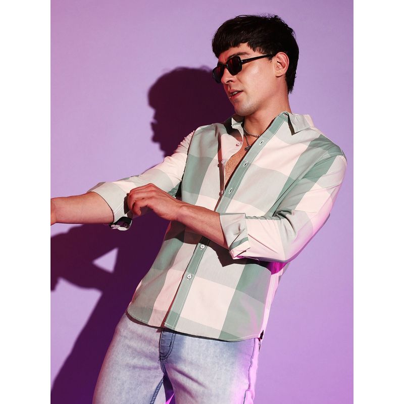 Campus Sutra Mens Cotton Buffalo Check Shirt (M)