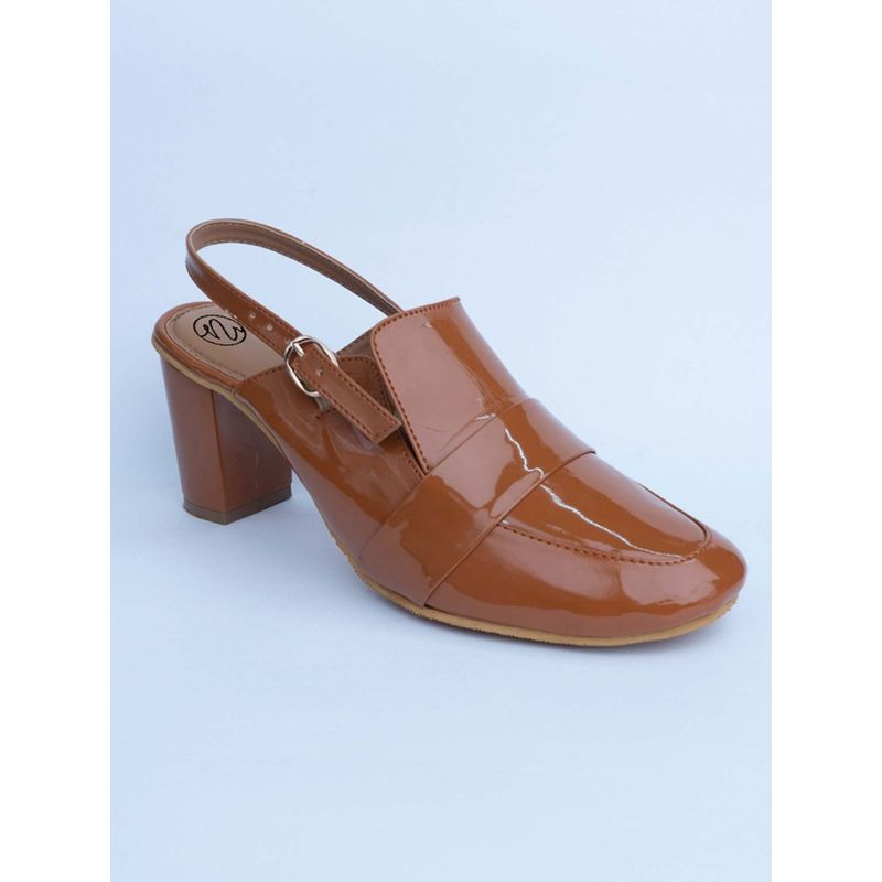 NR BY NIDHI RATHI Solid Brown Mules (EURO 38)